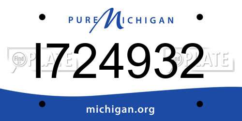 I724932 Michigan License Plate