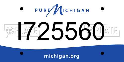 I725560 Michigan License Plate