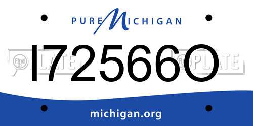 I72566O Michigan License Plate