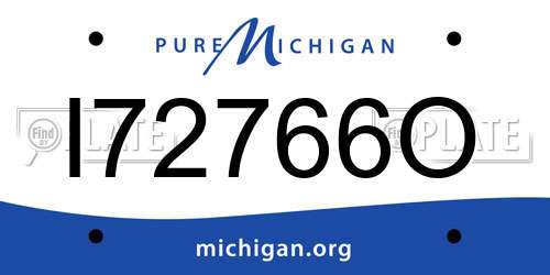 I72766O Michigan License Plate