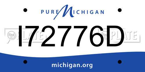 I72776D Michigan License Plate