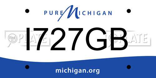 I727GB Michigan License Plate