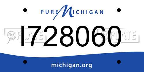 I728060 Michigan License Plate