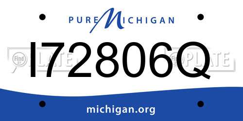 I72806Q Michigan License Plate