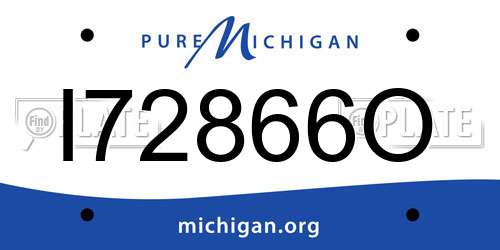 I72866O Michigan License Plate