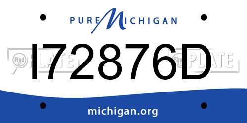 I72876D Michigan License Plate