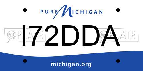 I72DDA Michigan License Plate