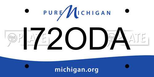 I72ODA Michigan License Plate