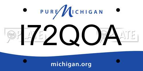 I72QOA Michigan License Plate