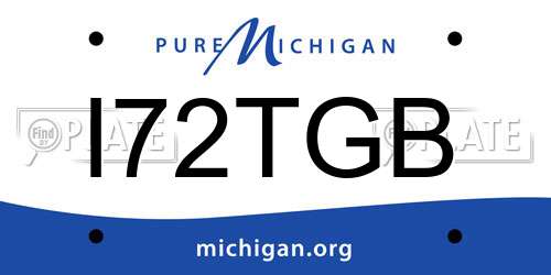 I72TGB Michigan License Plate