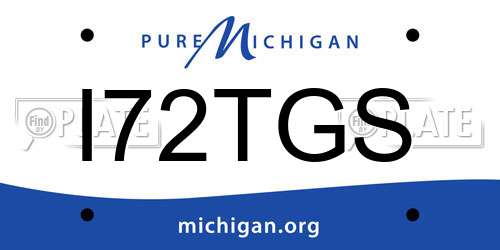 I72TGS Michigan License Plate