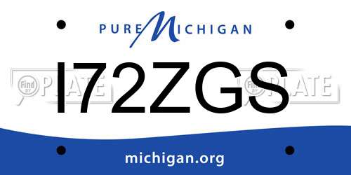 I72ZGS Michigan License Plate