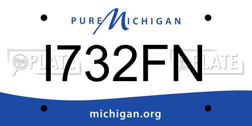 I732FN Michigan License Plate