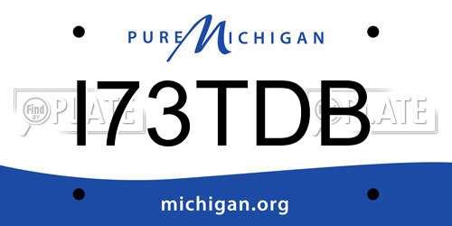 I73TDB Michigan License Plate