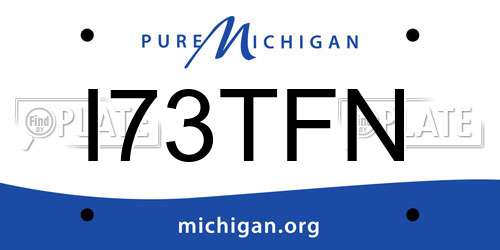 I73TFN Michigan License Plate
