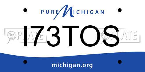 I73TOS Michigan License Plate