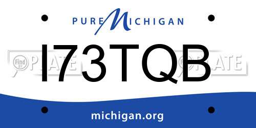 I73TQB Michigan License Plate