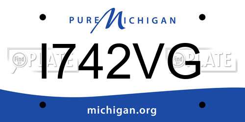 I742VG Michigan License Plate