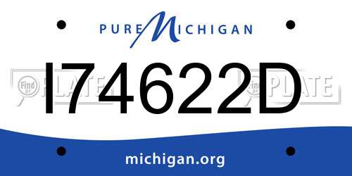 I74622D Michigan License Plate
