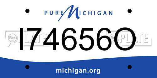 I74656O Michigan License Plate