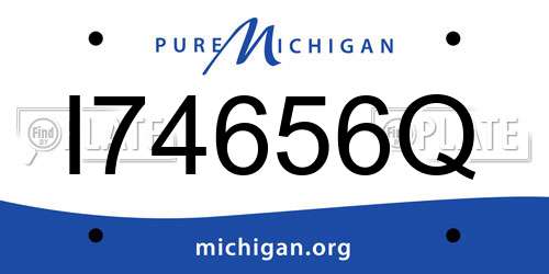 I74656Q Michigan License Plate