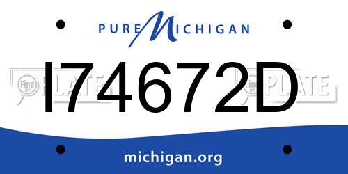 I74672D Michigan License Plate