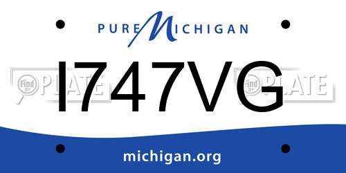 I747VG Michigan License Plate