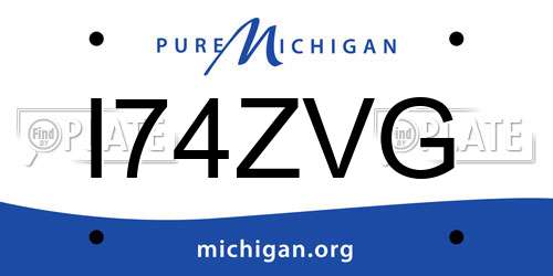 I74ZVG Michigan License Plate