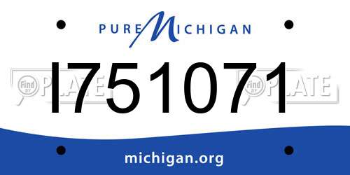 I751071 Michigan License Plate