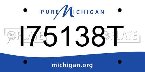 I75138T Michigan License Plate