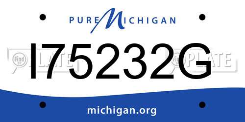 I75232G Michigan License Plate