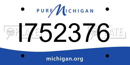 I752376 Michigan License Plate