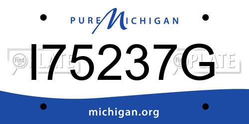 I75237G Michigan License Plate