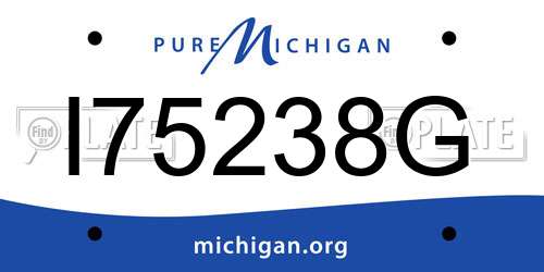 I75238G Michigan License Plate