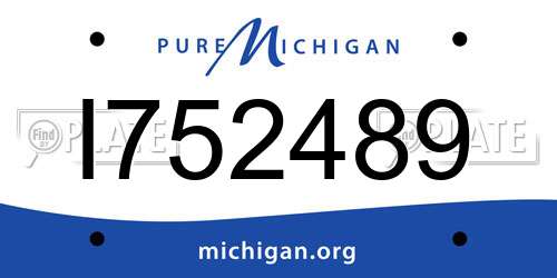 I752489 Michigan License Plate