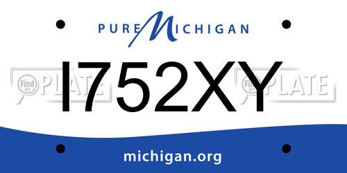I752XY Michigan License Plate