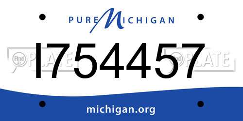 I754457 Michigan License Plate
