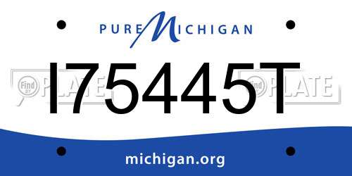 I75445T Michigan License Plate
