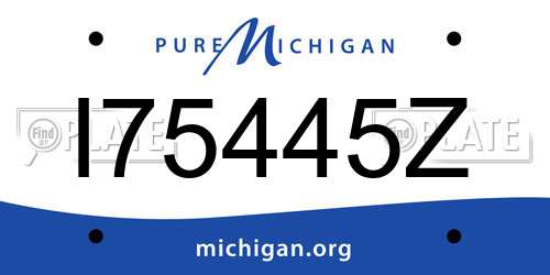I75445Z Michigan License Plate