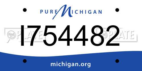 I754482 Michigan License Plate