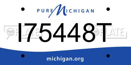 I75448T Michigan License Plate