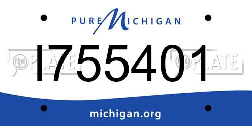 I755401 Michigan License Plate