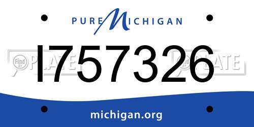 I757326 Michigan License Plate