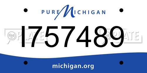 I757489 Michigan License Plate