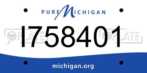 I758401 Michigan License Plate