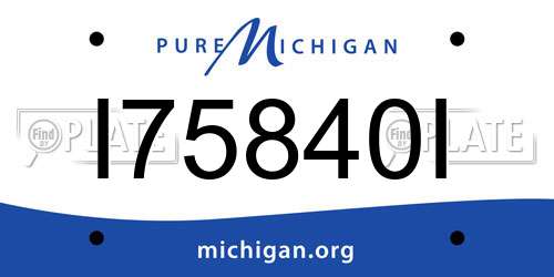 I75840I Michigan License Plate