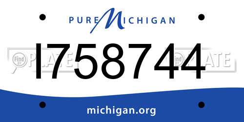 I758744 Michigan License Plate
