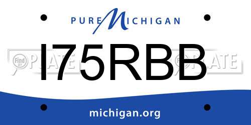 I75RBB Michigan License Plate