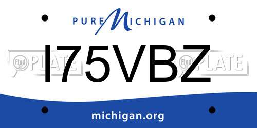 I75VBZ Michigan License Plate
