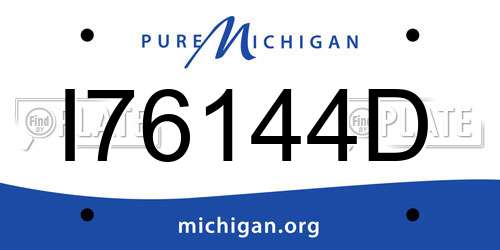 I76144D Michigan License Plate